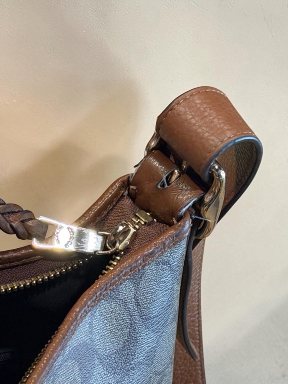 COACH Pennie Shoulder Bag in Signature Canvas Khaki Saddle C2819 - Picture 13 of 16